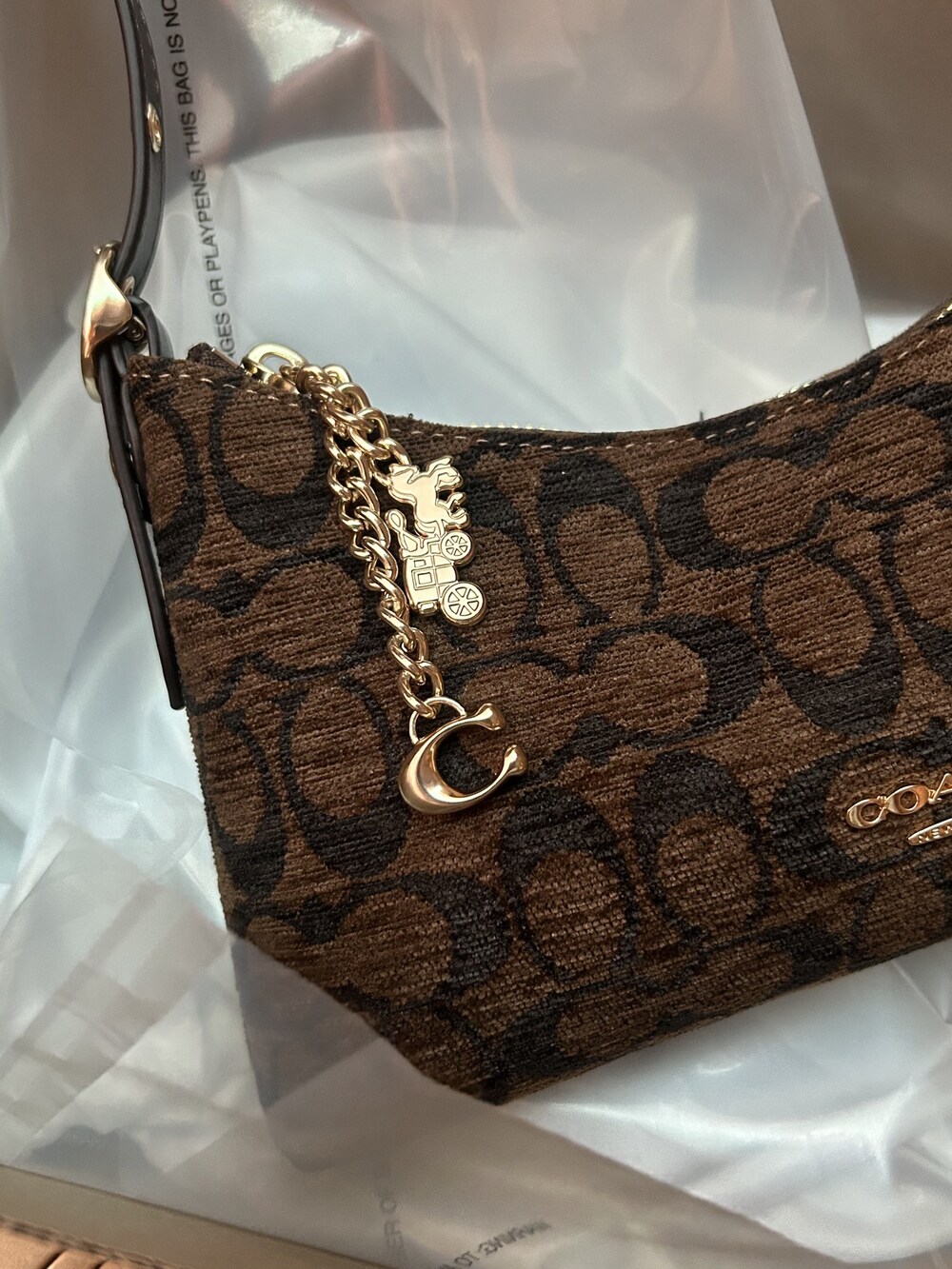 Coach brown floral print crossbody bag - Picture 8 of 9